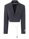 Alexander Wang Cropped Blazer With Chain
