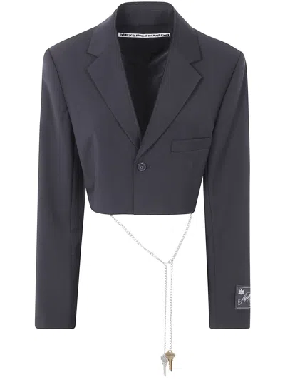 Alexander Wang Cropped Blazer With Chain Clothing