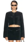 Alexander Wang Cropped Boxy Jacket In Black