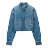 Alexander Wang Cropped Button Down Shirt In Multi