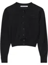 Alexander Wang Logo-debossed Cropped Cardigan In Black