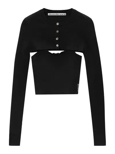 Alexander Wang Ribbed-knit Two-piece Set In Black