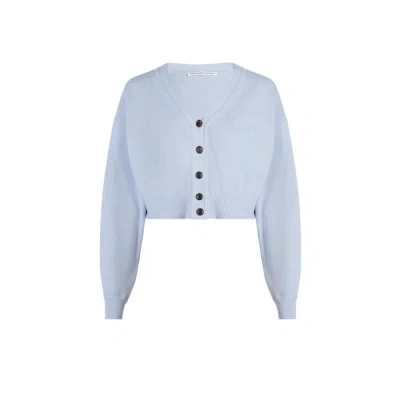 Alexander Wang Cropped Cardigan In Blue