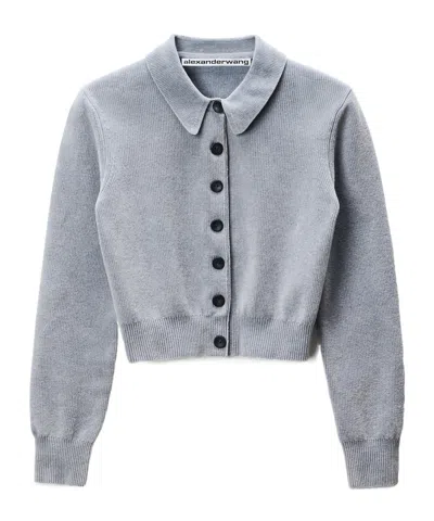 Alexander Wang Cropped Cardigan In Gray