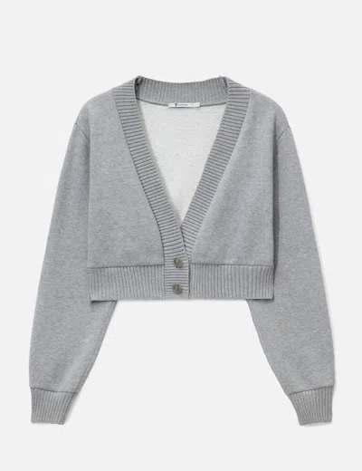 Alexander Wang Cropped Cardigan In Gray