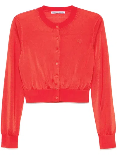 Alexander Wang Cropped Cardigan In Red