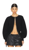 Alexander Wang Cropped Cardigan With Ball Chain Necklace Black In Black