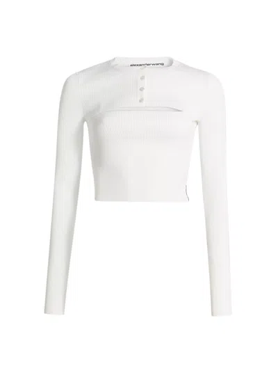 Alexander Wang Cropped Cardigan With Cami Tank Soft White