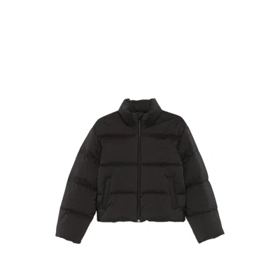 Alexander Wang Cropped Channel Puffer Jacket In Black