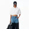 Alexander Wang Women Cropped Cotton Polo Shirt In White