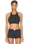 Alexander Wang Cropped Classic Racer Tank Top In Washed Black