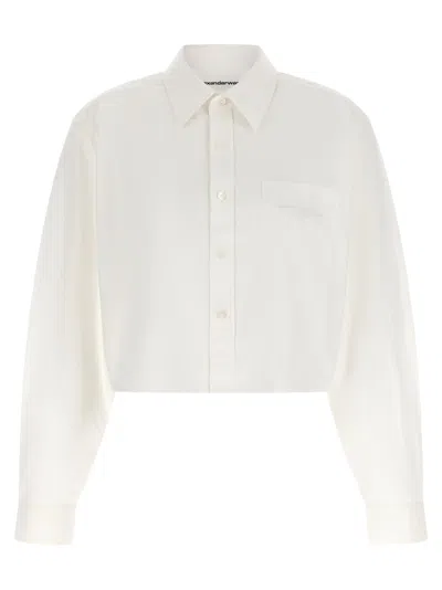 Alexander Wang Cropped Cotton Blouse In White