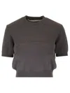 Alexander Wang Cropped Crew Neck Sweater T-shirt Black In Black