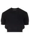 Alexander Wang Cropped Ribbed Chenille Sweater With Logo