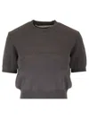 Alexander Wang Cropped Crew Neck Sweater T-shirt Black