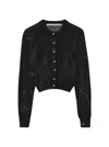 Alexander Wang Cropped Crewneck Cardigan Black In Black