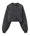 Alexander Wang Embroidered-logo Cropped Sweatshirt