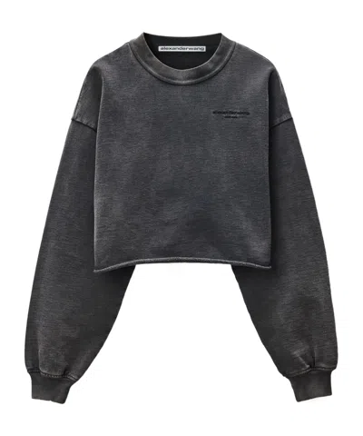 ALEXANDER WANG ALEXANDER WANG CROPPED CREWNECK SWEATSHIRT