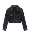 Alexander Wang Embellished Collared Denim Jacket In Black