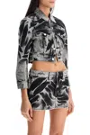 Alexander Wang Women Blade Logo-embroidery Denim Trucker Jacket In Black