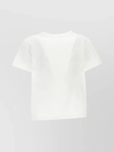 Alexander Wang Cropped Hem Crew Neck T-shirt In White