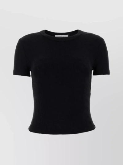 ALEXANDER WANG CROPPED HEM TERRY FABRIC T-SHIRT