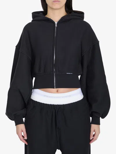 ALEXANDER WANG CROPPED HOODIE IN COTTON