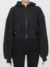 Alexander Wang Cropped Hoodie In Cotton