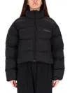 Alexander Wang Cropped Jacket With Logo In Black