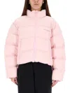 Alexander Wang Cropped Jacket With Logo In Pink