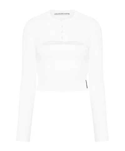 Alexander Wang Cropped Knit Top In White