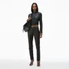 Alexander Wang Cropped Moto Jacket In Lambskin Leather In Black