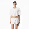 Alexander Wang Cropped Oversized Polo In White