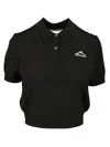 Alexander Wang Perforated Mesh Polo With Collar And Short Sleeves