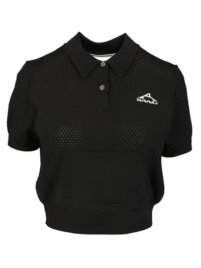 Alexander Wang Cropped Polo Shirt Black