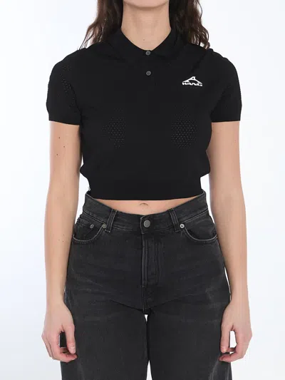 ALEXANDER WANG CROPPED POLO SHIRT WITH 3D LOGO