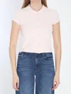 Alexander Wang Cropped Polo-style Cardigan In Pink