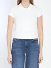 Alexander Wang Cropped Polo-style Cardigan In White