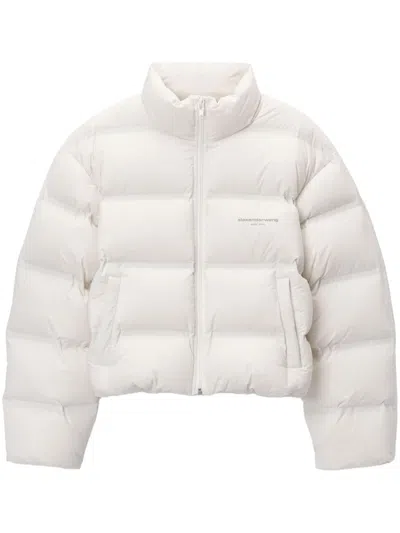 Alexander Wang Cropped Puffer Jacket In White