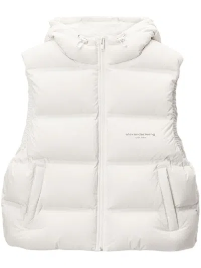 Alexander Wang Cropped Puffer Vest In White