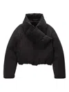 Alexander Wang Logo-embroidered Quilted Shell Jacket In Black