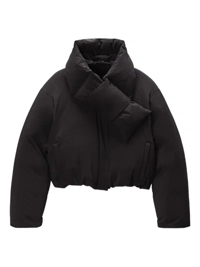 ALEXANDER WANG ALEXANDER WANG CROPPED PUFFER W/ REMOVABLE SCARF