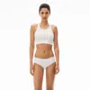Alexander Wang Cropped Racerback Tank In Ribbed Jersey In White
