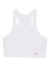 Alexander Wang Cropped Racerback Tank In White