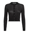 Alexander Wang Cropped Rhinestone Cardigan In Black