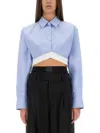 Alexander Wang Women Cropped Shirt In Azure