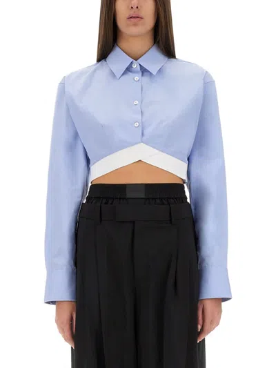 Alexander Wang Cropped Shirt In Azure