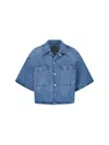 Alexander Wang Cropped Shirt In Blue