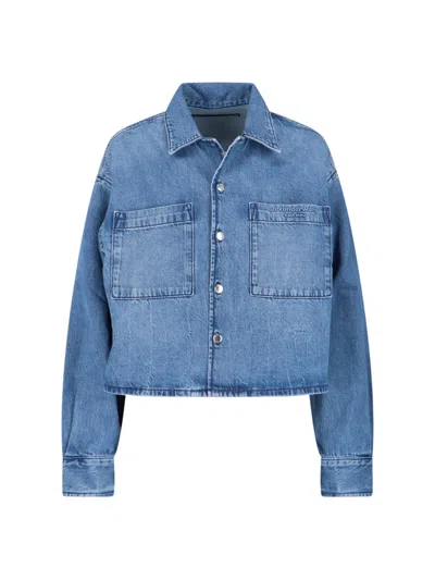 Alexander Wang Cropped Shirt In Blue