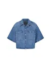 Alexander Wang Cropped Shirt In Blue